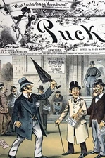 Newspaper Reporters Press 1885 BANNED FROM COURTHOUSE Puck Political Cover Print