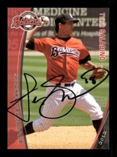 TYLER SALADINO SIGNED 2012 GRANDSTAND BIRMINGHAM BARONS ON-CARD AUTO