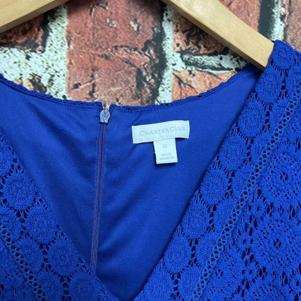 Charter Club Women Blue Dress 3X Plus Size - Image 2 of 3