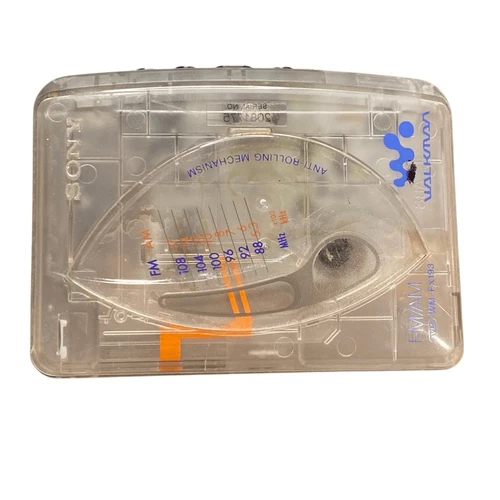 Vtg Sony Walkman WM-FX193FP Prison Clear Transparent Radio Cassette Player READ