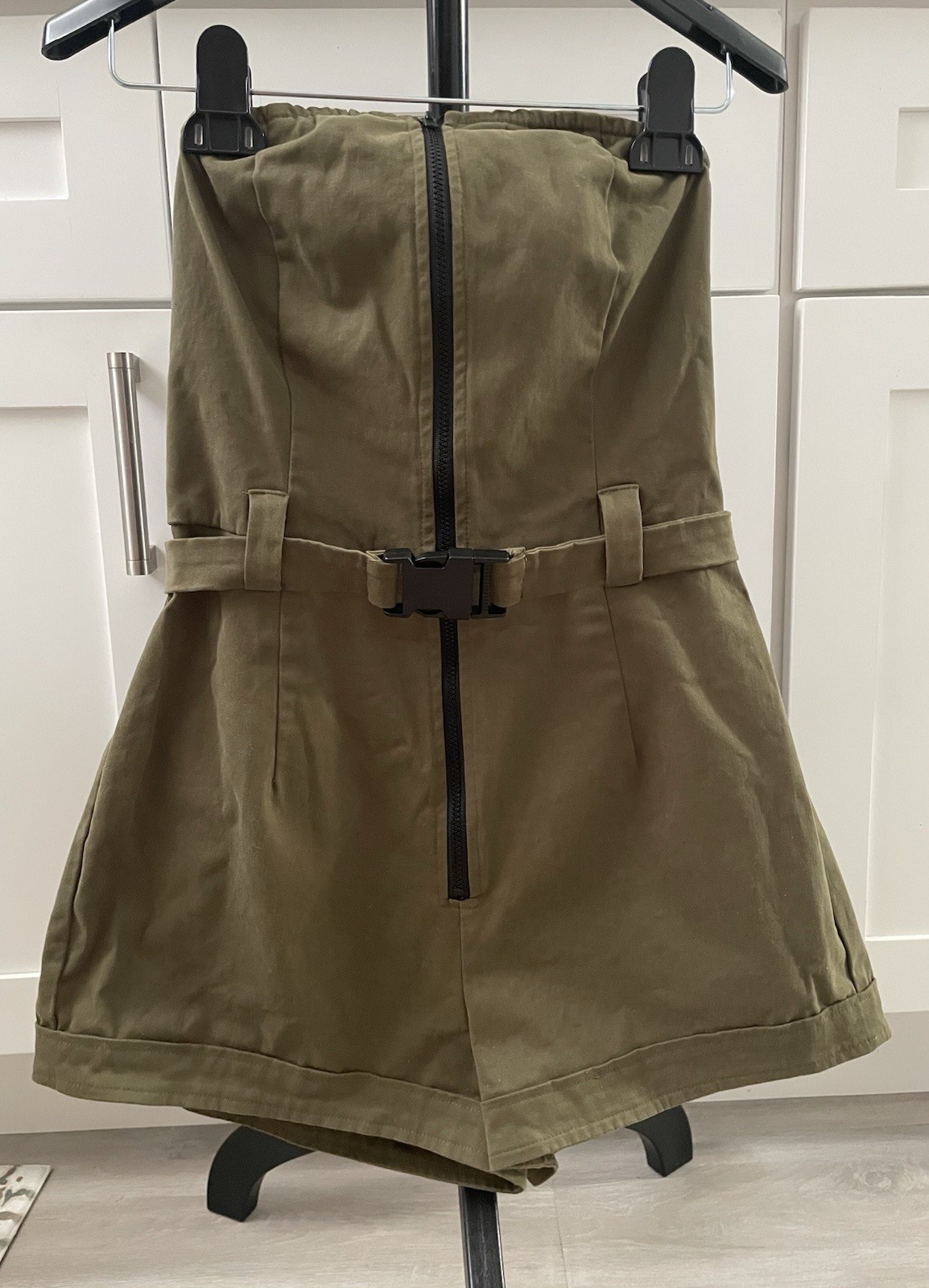 Superdown Revolve Cameron Strapless Romper in Oli… - image 4