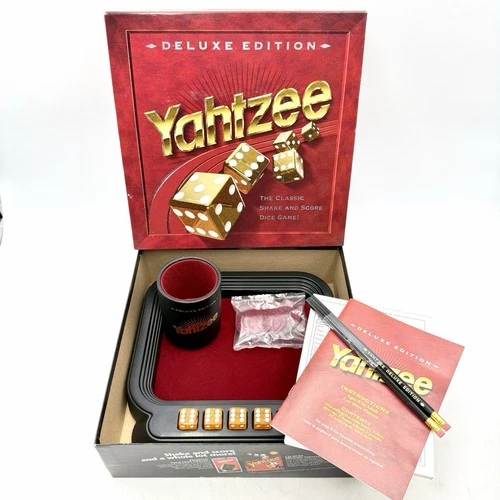 Vintage 1997 Milton Bradley Yahtzee Deluxe Edition Gold Board Game FANTASTIC!