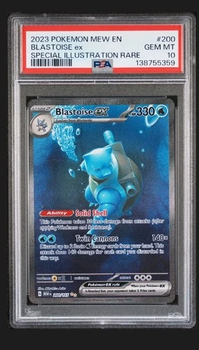 2023 POKEMON MEW EN-151 SPECIAL ILLUSTRATION RARE #200 BLASTOISE EX PSA 10