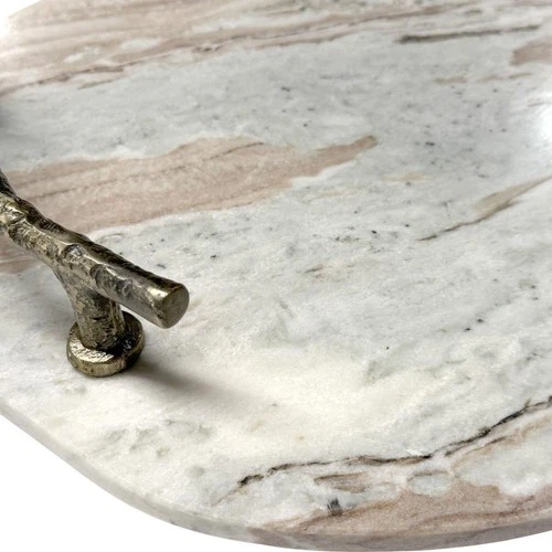 Uttermost 18308 Stone And Twig Tray Natural Marble and Cast Aluminum - Picture 4 of 6