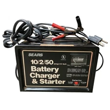 Vintage Sears 10/2/50 Amp 12V Battery Charger & Engine Starter Model 608.718351