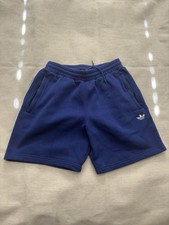 Adidas original Men's Blue Fleece Short Size S Drawstring Elastic Waist