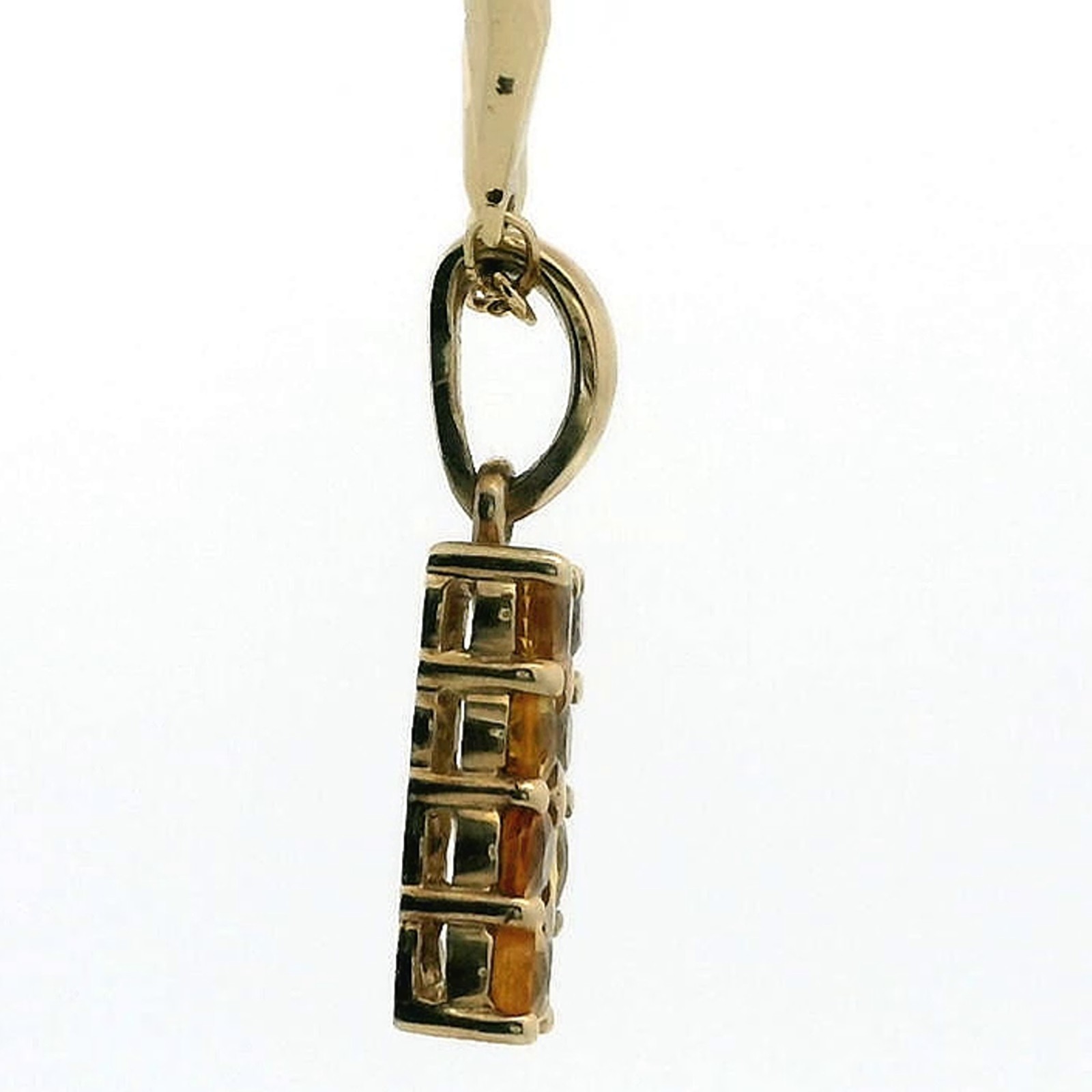 9ct Yellow Gold Pendant Topaz Stones UK Hallmarked Size 7.4mm x 24mm 2.7g image 4