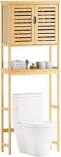 Bathroom Over The Toilet Storage Cabinet, 2 Door Bamboo Cabinet Organizer, Fr...