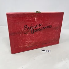 Parlor Dominoes Limited Edition Pressman Game Authentic Hardwood COMPLETE