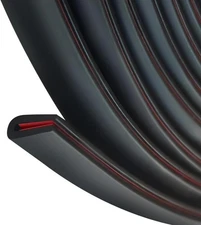 Black Rubber Edge Trim U Channel | 1/8" Fit, 10Ft | Self-Adhesive EPDM Seal Stri