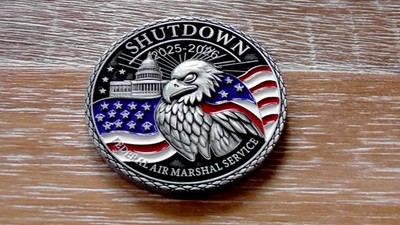 FAM FAMS Federal Air Marshal Shutdown 2025 - 2026 Challenge Coin #E843