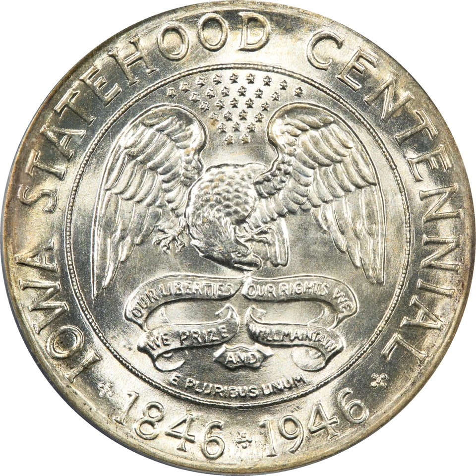 1946 Iowa Commemorative Half 50c PCGS MS66 Gold CAC - Image 4 of 4