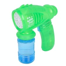 Play Day Light Up Bubble Blaster Green 4oz Solution LED Lights Ages 3 New