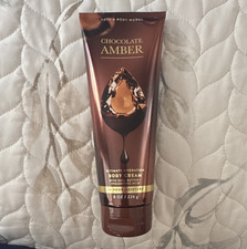 Bath Body Works Chocolate Amber Hydrating Body Cream Hyaluronic Acid 8 oz