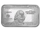SIGMA TESTED 1 oz Pure Silver .999 Bar – Ben Franklin $100 Bill Design