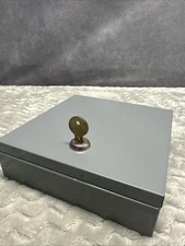 NICE Compact MMF Industries  Metal Cash Lock Box w/ Key   6.5”x6.5”x2”