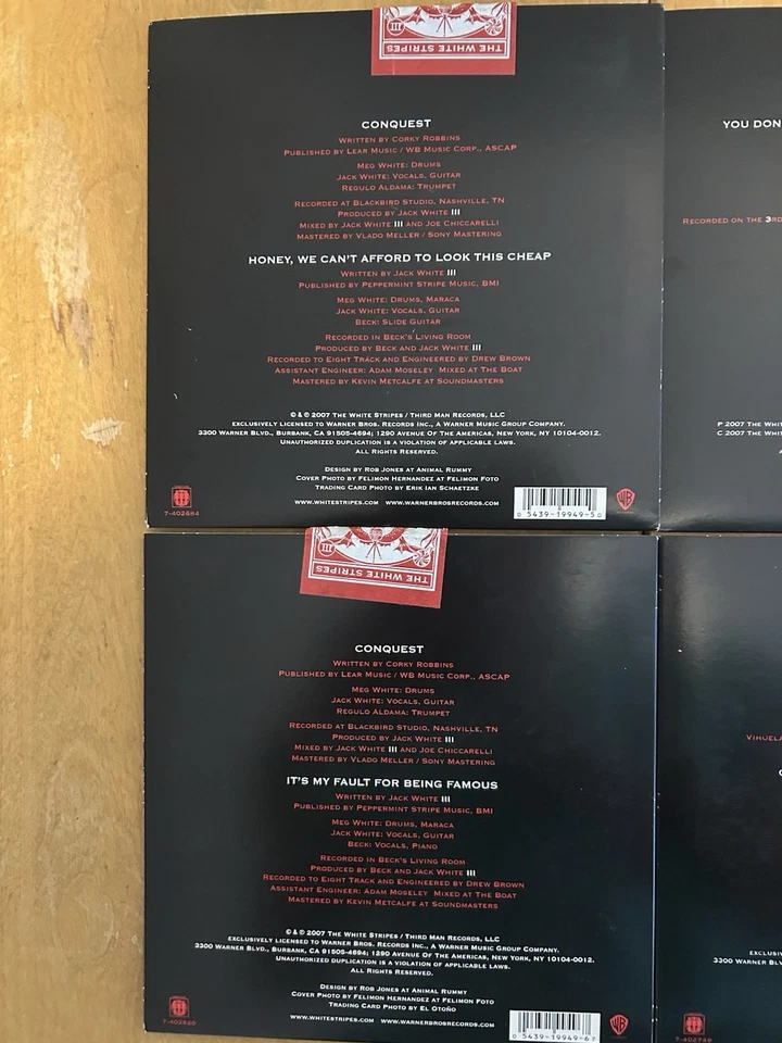The White Stripes 7” Vinyl Conquest Singles With Posters And Cards - Image 4 of 4