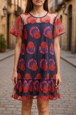 trina turk embroidered dress Trina Turk Women's Zana Embroidered Mini Dress in Sanctuary size 10 main image 1