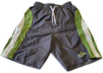 Naturana Badeshorts Freizeitshorts Shorts anthrazit-grün-weiß Patch Gr. 140