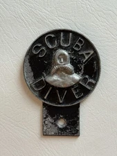 Vintage SCUBA DIVER WWII Frogman License Plate Topper