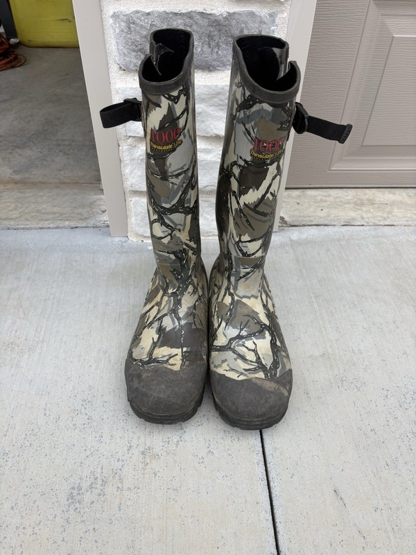 Cabela Men Dura-Trax 1000-Gm Rubber Boots in Predator Brown Deception FREE SHIP