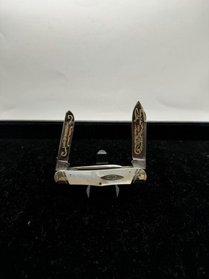 CASE XX 8254 SS Trapper Folding Pocket Knife Mother Of Pearl Handle USA 1993