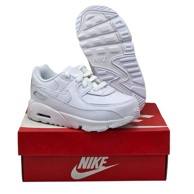 Nike Air Max 90 LTR (TD) Jungen Kleinkind UK 7,5 weiß Leder Turnschuhe CD6868-100