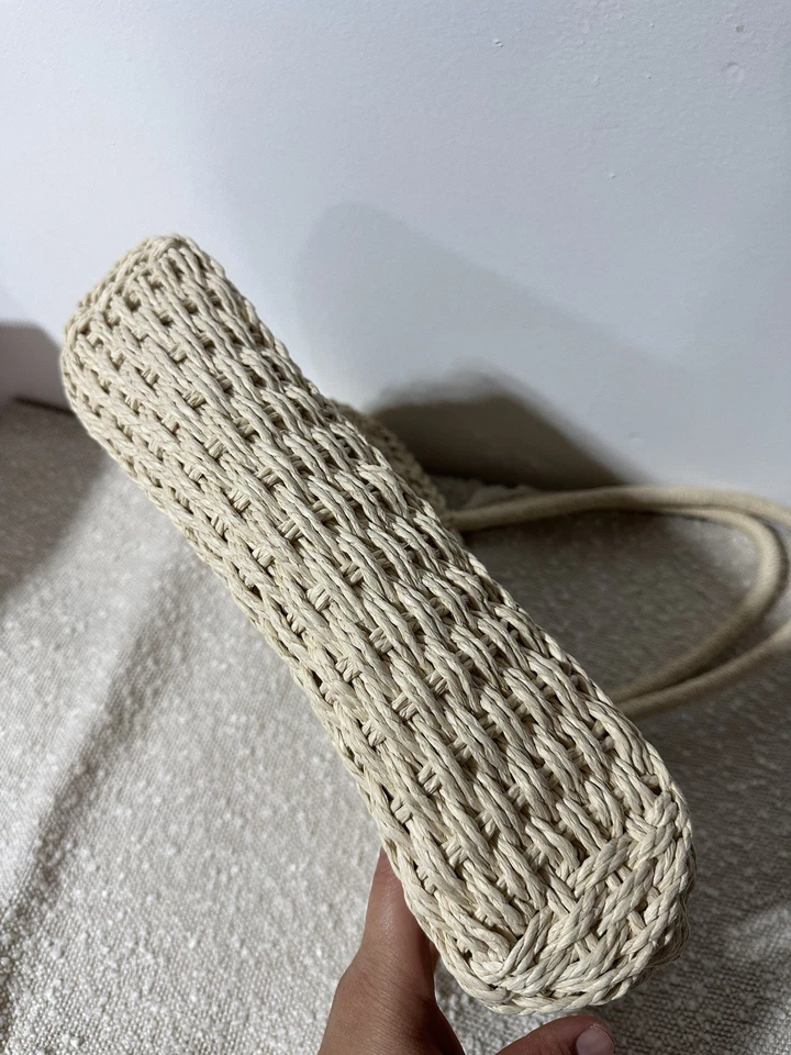 Bolso de Mano J.CREW Marsella 100% Pajita de Papel Tejido Abierto Mercado No Estructurado Playa Foto 4 de 4