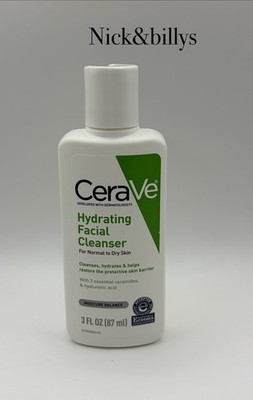 NEW CeraVe Hydrating Facial Cleanser Hyaluronic Acid Normal/Dry Skin Travel 3oz