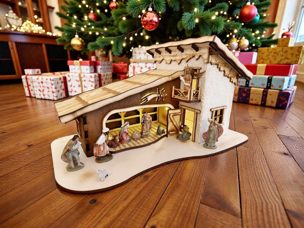 Decorazione Pulire il percorso per Villaggio di Natale e presepe, in