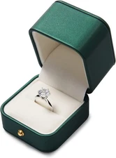 Oirlv Gorgeous Blackish Green Ring Box Premium Leather Bearer 