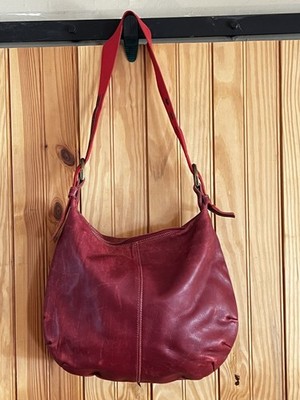 Caterina Lucchi Brown Italian Leather Slouchy Large Handbag Hobo Purse Bag Boho