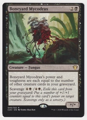 Miscut Boneyard Mycodrax NM Commander 2020 MTG Magic Factory Error Misprint Rare