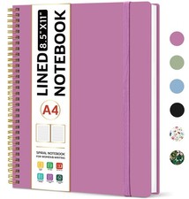Taja Spiral Lined Notebook, 8.5"x11" Notebooks for Work, Large A4 Journal for...