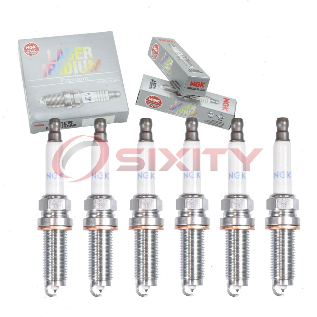 6 pcs NGK Laser Iridium Spark Plugs for 2014-2016 Land Rover LR4 3.0L V6 - zu