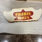 Vintage 1940's Pharis Tires Tire Gas Station Oil Metal Sign Display Rack