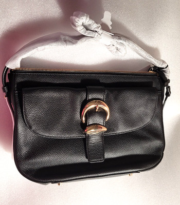 New w/Tag DKNY Donna Karan New York Pebble Leather Black Demi Hobo Bag Ltd Ed