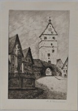 Magarete Johanna Thiemann /  Radierung / handsigniert