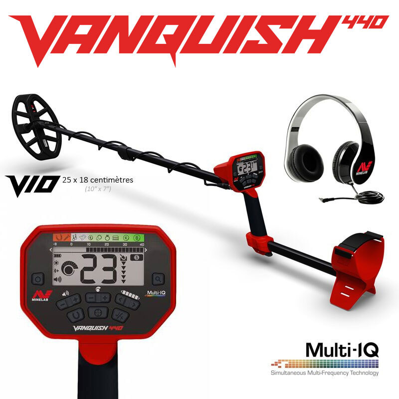 Détecteur de métaux Minelab Vanquish 440 multi-IQ élimine faux signaux sur sable mouillé