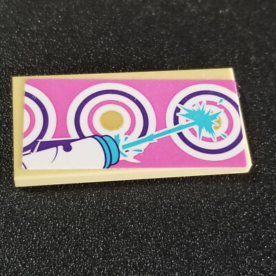 LEGO Tan 2x4 Tile with Bullseye Sticker 87079 Brick Block Parts Pieces