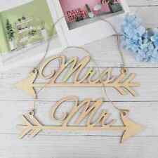 1Pair Mr & Mrs Arrow Signs Wedding Party Chair Decor Rustic Wood Wedding  2021 