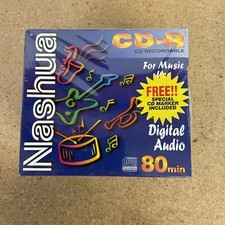 Nashua CD-R Digital Audio CDs 80 Minutes 10 Pack New Sealed F6