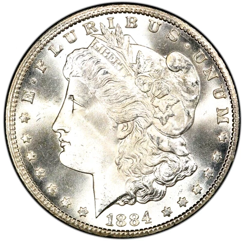 1884-CC Morgan Dollar, Frosty BU Uncirculated, Flashy Piece From Original Roll