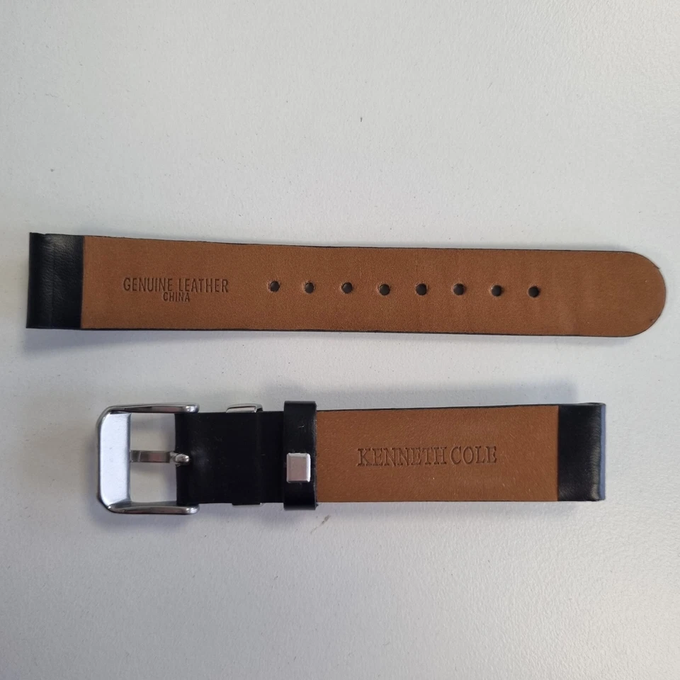 Kenneth Cole New York pulseira de relógio de couro preto 17mm novo estoque antigo (sem pinos) - Imagem 2 de 4