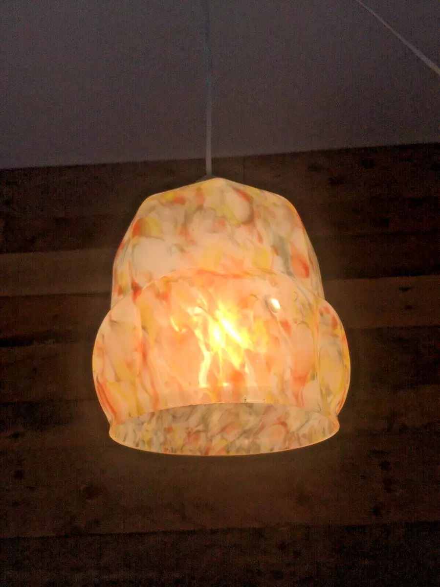 Orange glass ceiling light outlet