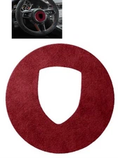 Suede Leather Red Steering Horn Emblem Stickers Fits 17-22 718 Boxster Cayman