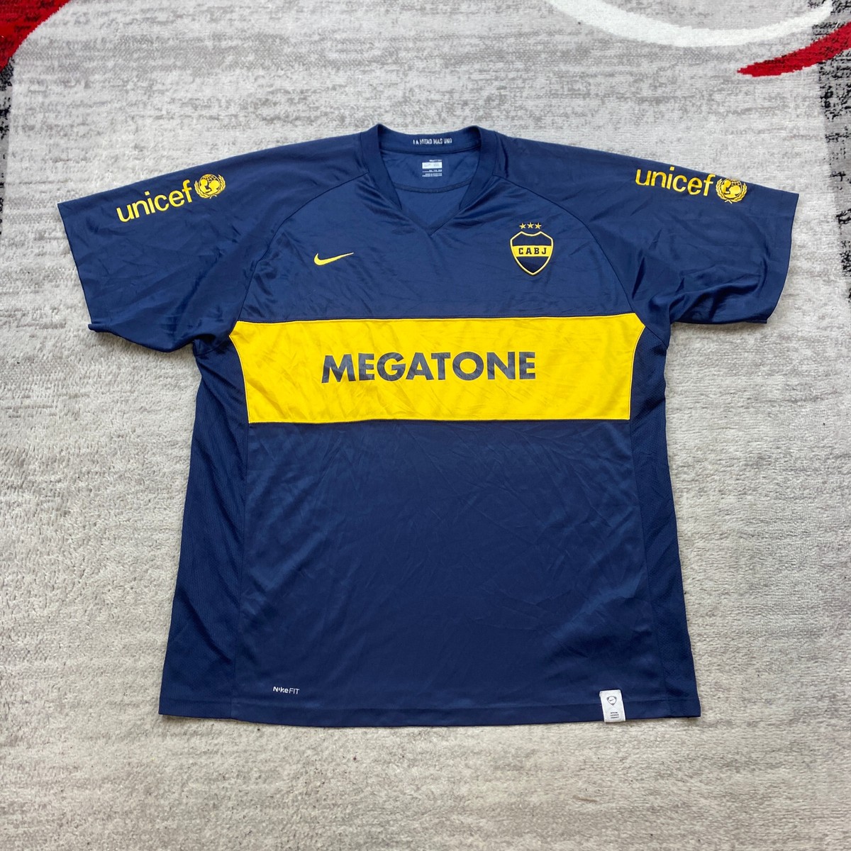 Nike Boca Juniors Jersey 2XL XXL Blue Yellow 217922 Futbol