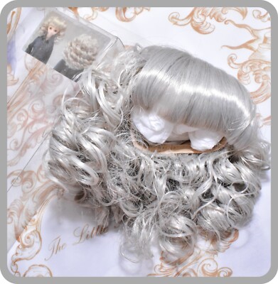 1/3 Vintage BJD Volks Super Dollfie W-47 Silver Curly Ringlets Doll Wig SD 9/10
