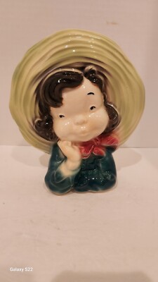 Vintage Royal Copley Girl Wall Pocket!