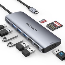 USB C Hub, Acodot 9 in 1 USB C to 4K 60HZ HDMI Multiport Adapter, 3 USB 3.0 P...